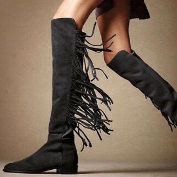 Stuart Weitzman Shoes - Stuart Weitzman OTK Mane Fringe Suede boot❤️